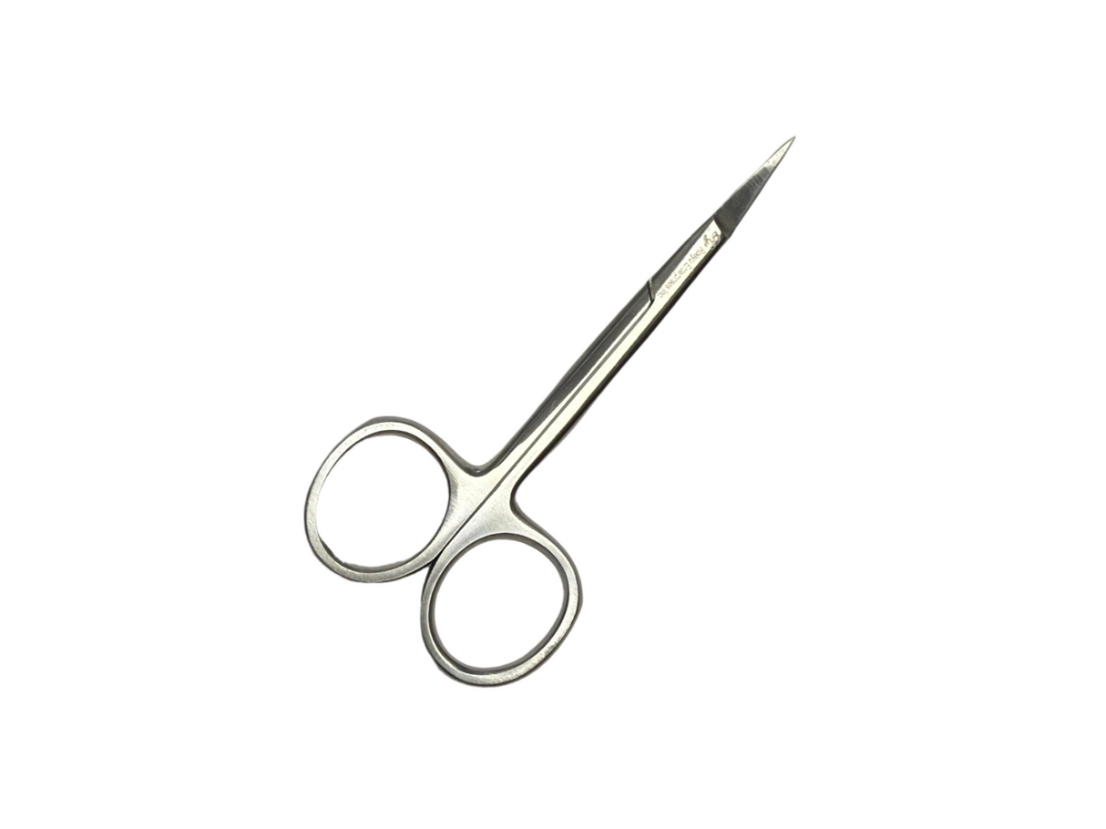 Ophthalmic Operating Scissors, 9.5 cm (3.7"), Straight or Curved Tips, Fine Sharp Blades, Ring-Handle, Stainless Steel – Reusable/Autoclavable