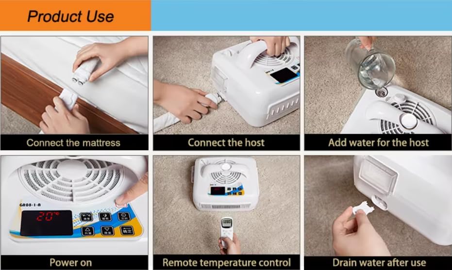 Haustier-Kühl- und Wärmematte mit Wasserkreislauf aus PVC – Touchscreen-Controller, 8–48 °C (46–118 °F), verschiedene Größen