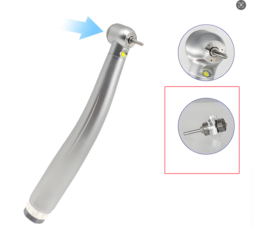 Veterinary Dental High-Speed Air Turbine Handpiece (Premium with Plastic Clamshell pad) – Push-Button Chuck, Autoclavable 135 °C, Includes Spare Turbine Cartridge – for Veterinary Use Only