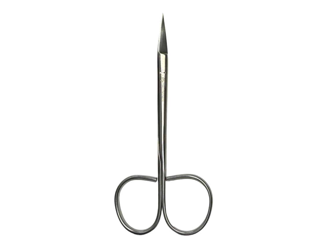 Ophthalmic Operating Scissors, 10.5 cm (4.1"), Curved Tips, Fine Sharp Blades, Ring-Handle, Stainless Steel – Reusable/Autoclavable