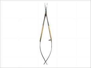 Ophthalmic Capsulotomy Scissors – Straight Tip or Curved Tip, Spring-Handle, Lightweight Perforated Grip, Stainless Steel – Reusable/Autoclavable