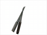 Micro Ophthalmic Needle Holder – Curved Pointed Tip or Retinal Detachment Tip, Spring-Handle, Textured Grip, Stainless Steel – Reusable/Autoclavable